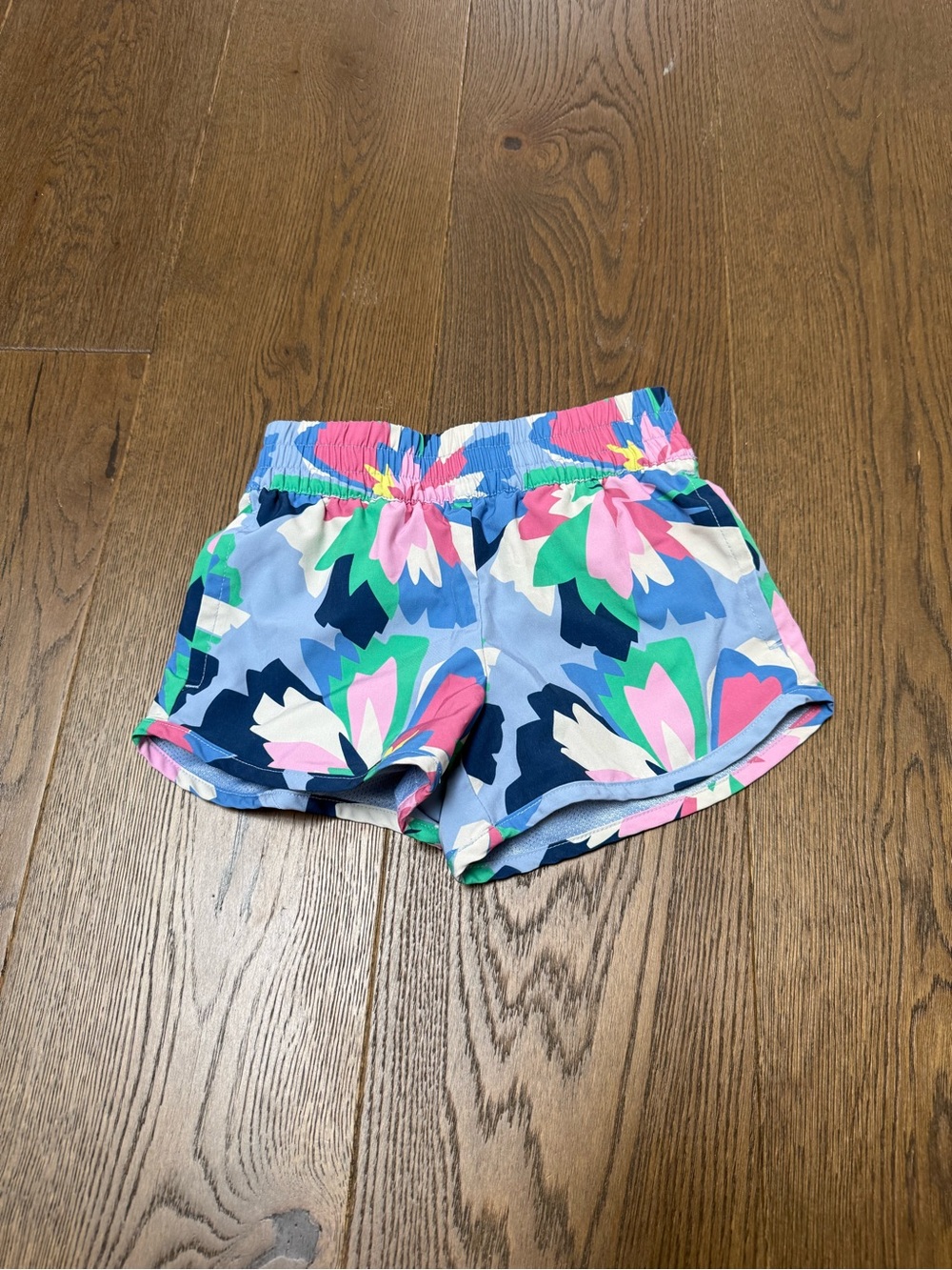 GAP Floral Print Elastic-Waist Shorts - Blue, Pink, Green